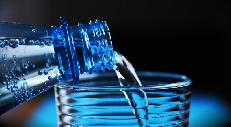 Sparkling water bottled beverages at the restaurant